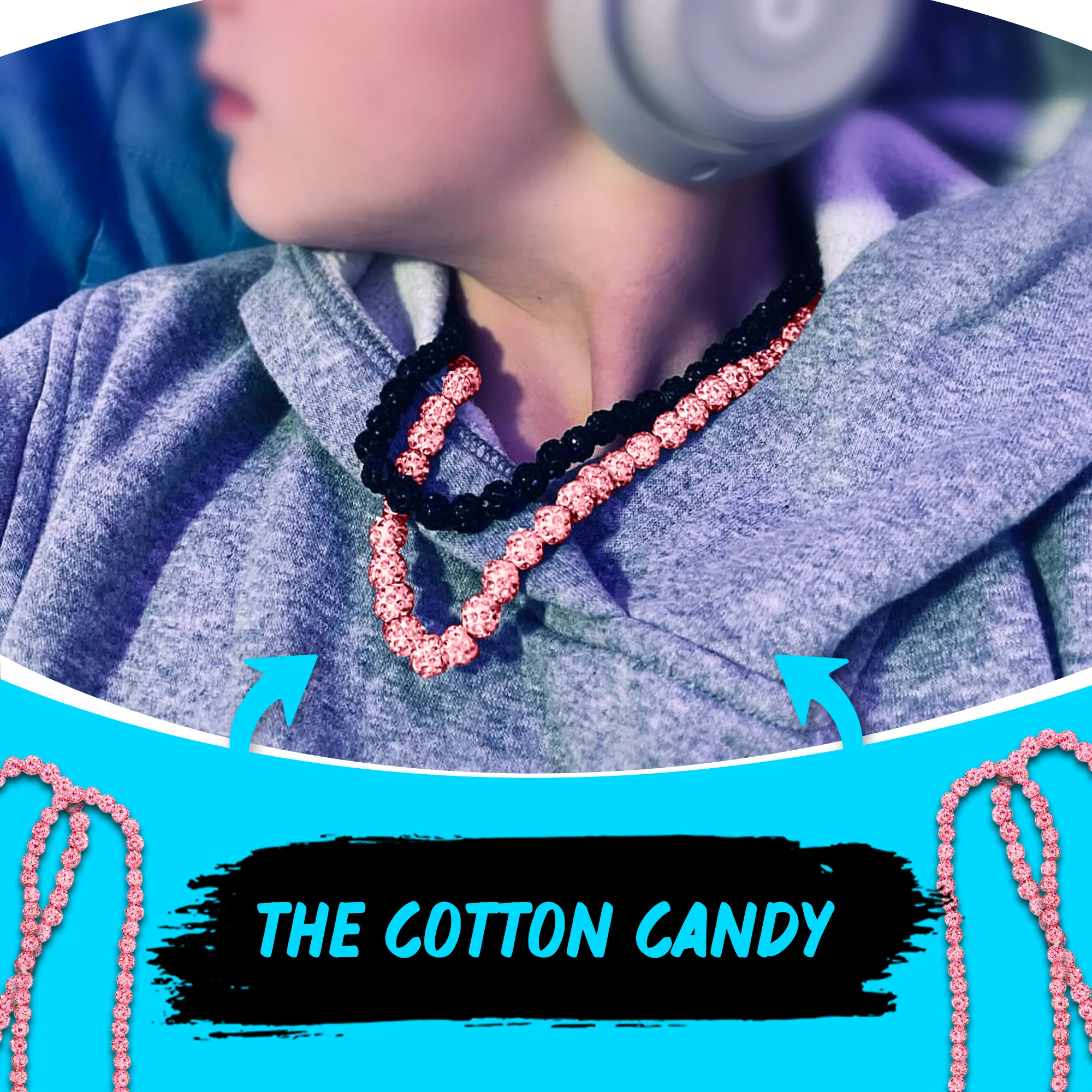 Cotton Candy - Dirty Mids ICE Collection Baseball Necklace - Image 4