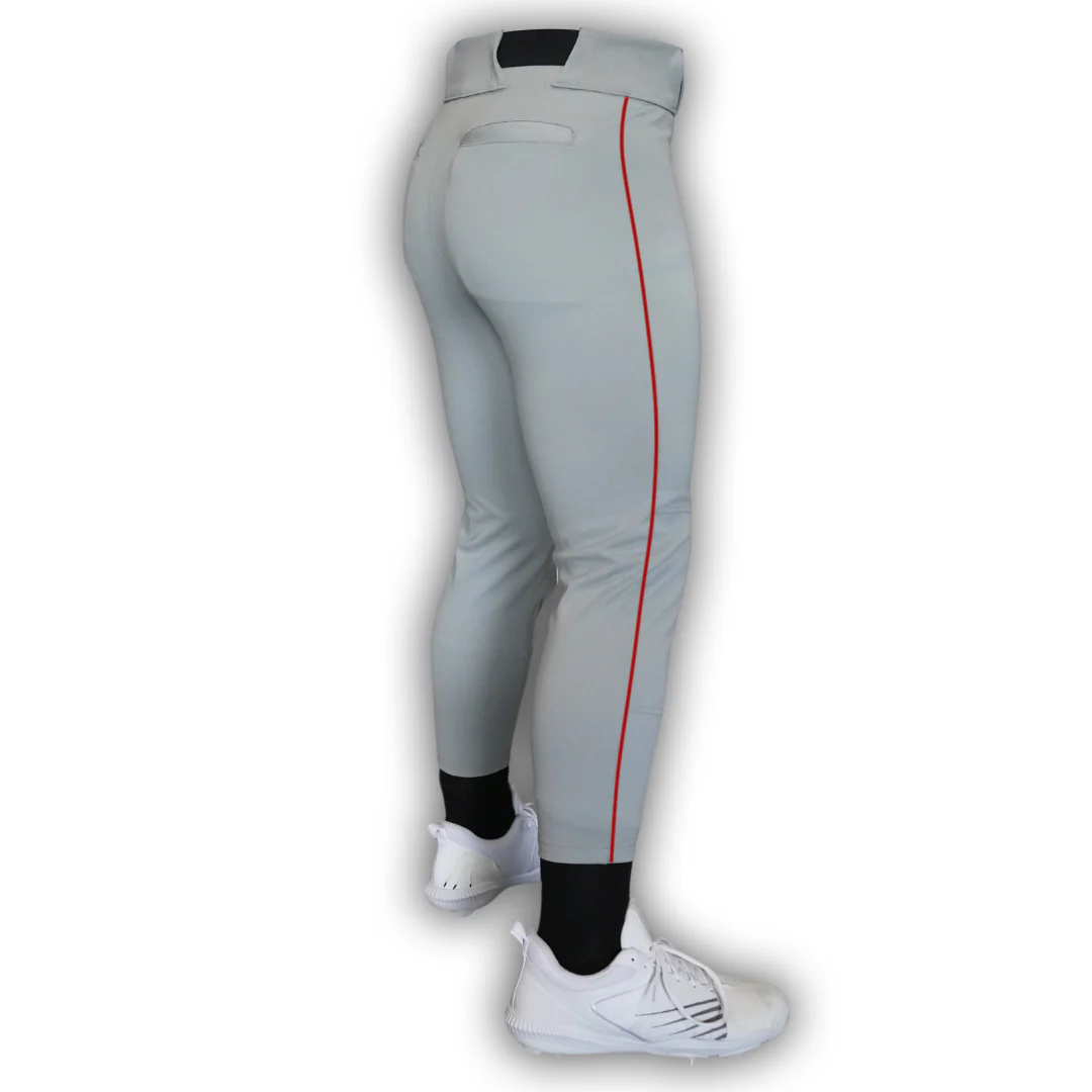 Grey Pant - Red Piping Dirty Mids Piped Baseball Pant - Image 2