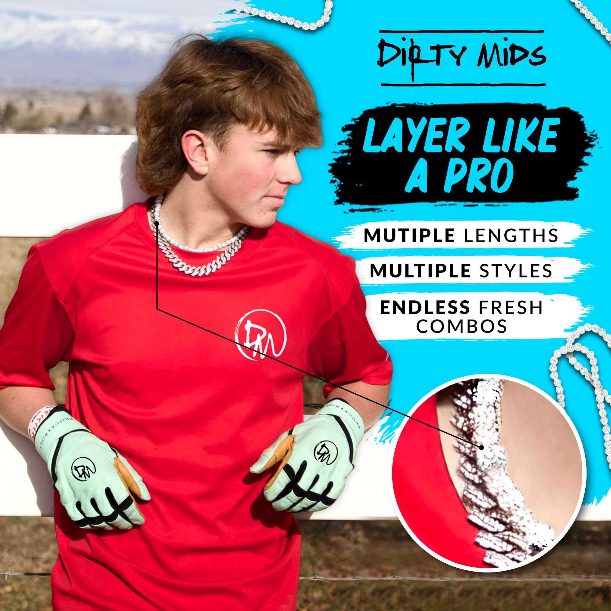 White Out - Dirty Mids ICE Collection Baseball Necklace - Image 6